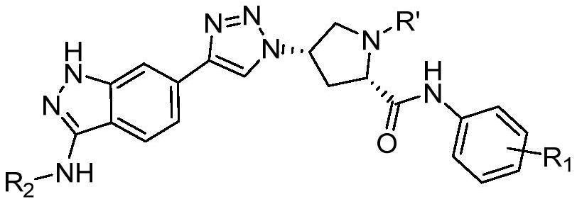 Indazole cyclotriazole compound as well as preparation method and application thereof