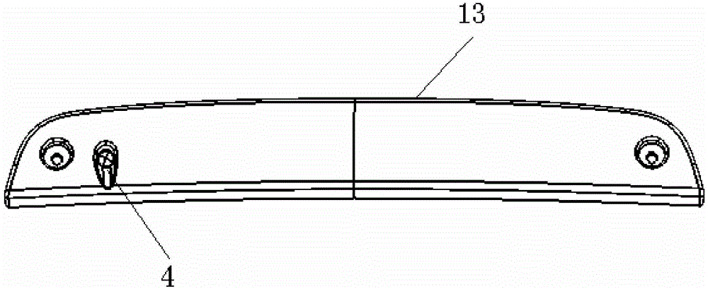 Vehicle rear windscreen cleaning device and vehicle with same