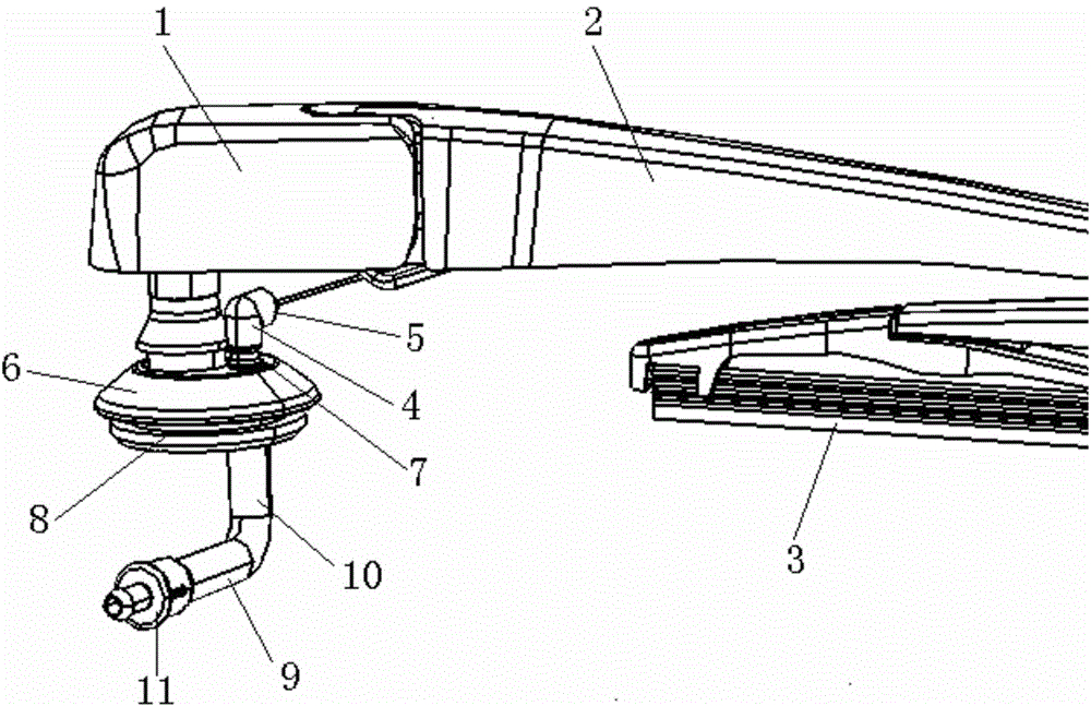 Vehicle rear windscreen cleaning device and vehicle with same