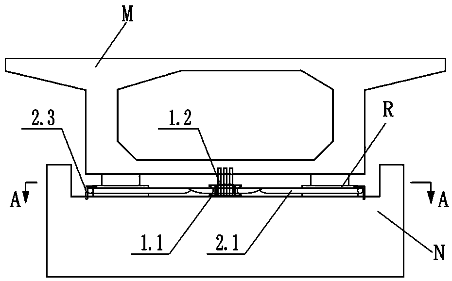 Single-pulley bridge damping structure