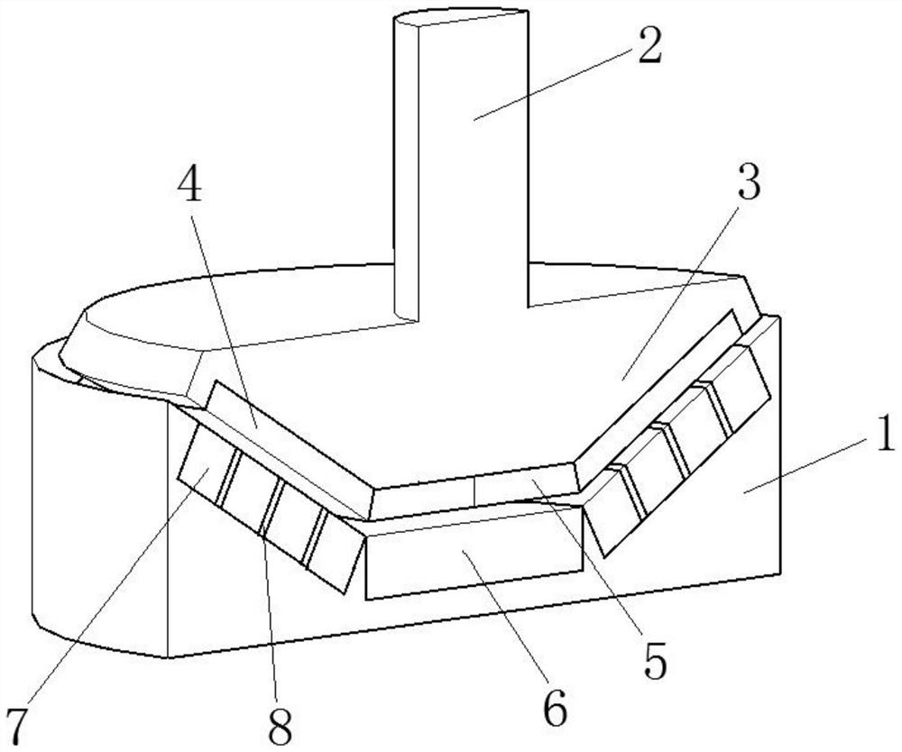 High-temperature superconductive magnetic suspension flywheel end cup-shaped suspension supporting component