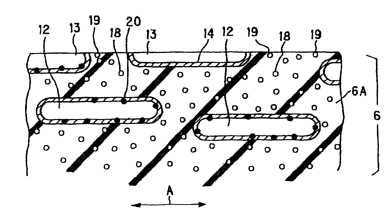 Tire with foamed rubber layer having organic fibers and inorganic compound powder