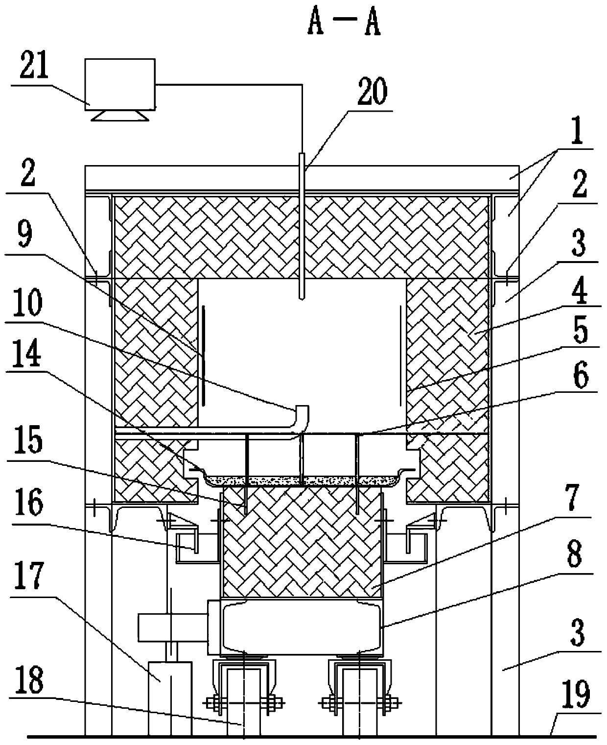 An annular fixed bed combustion furnace applied to powder materials