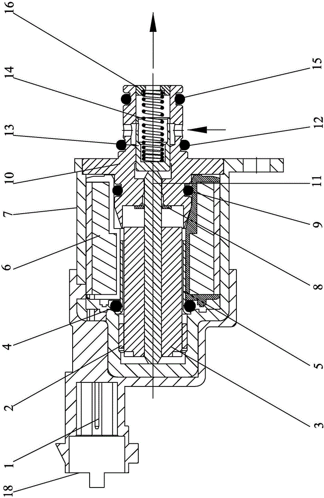 Fuel oil metering valve with movable iron core capable of rotating itself