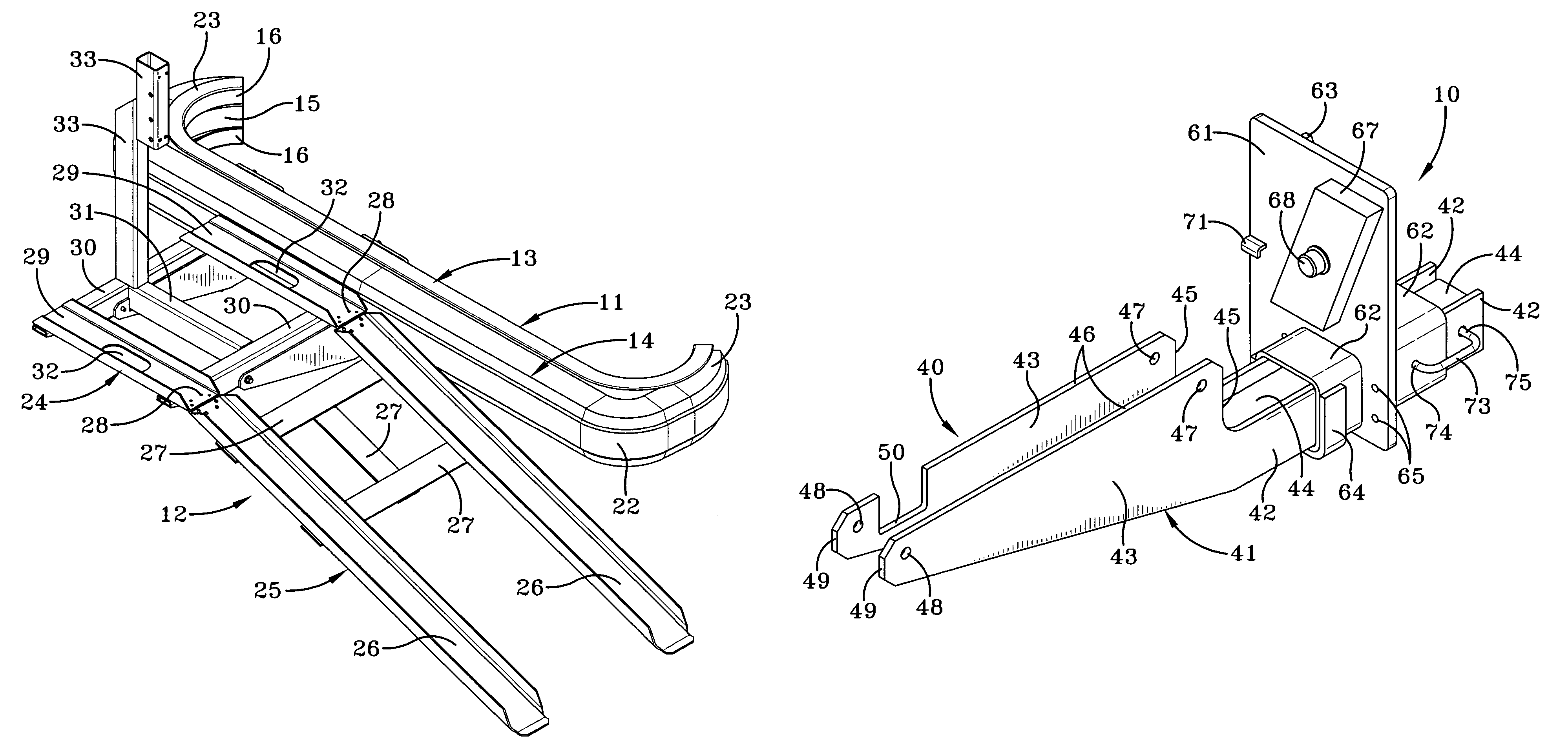 Energy absorbing system for attaching a trailing device to a vehicle