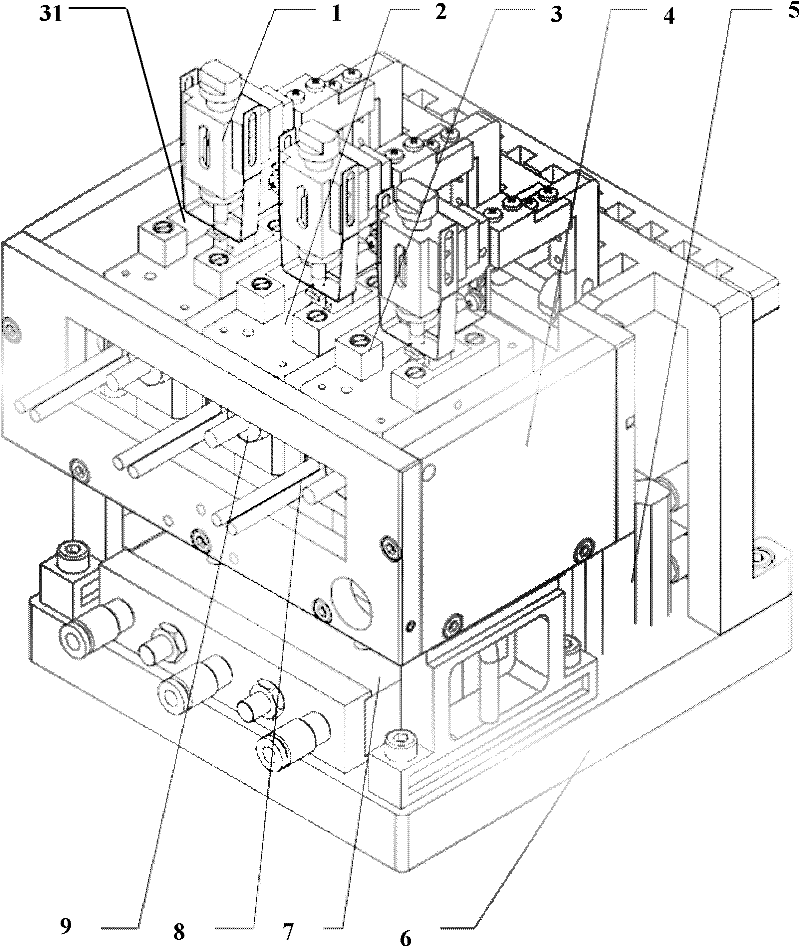 Heating and pressing device for anodic bonding of long glass cylinders
