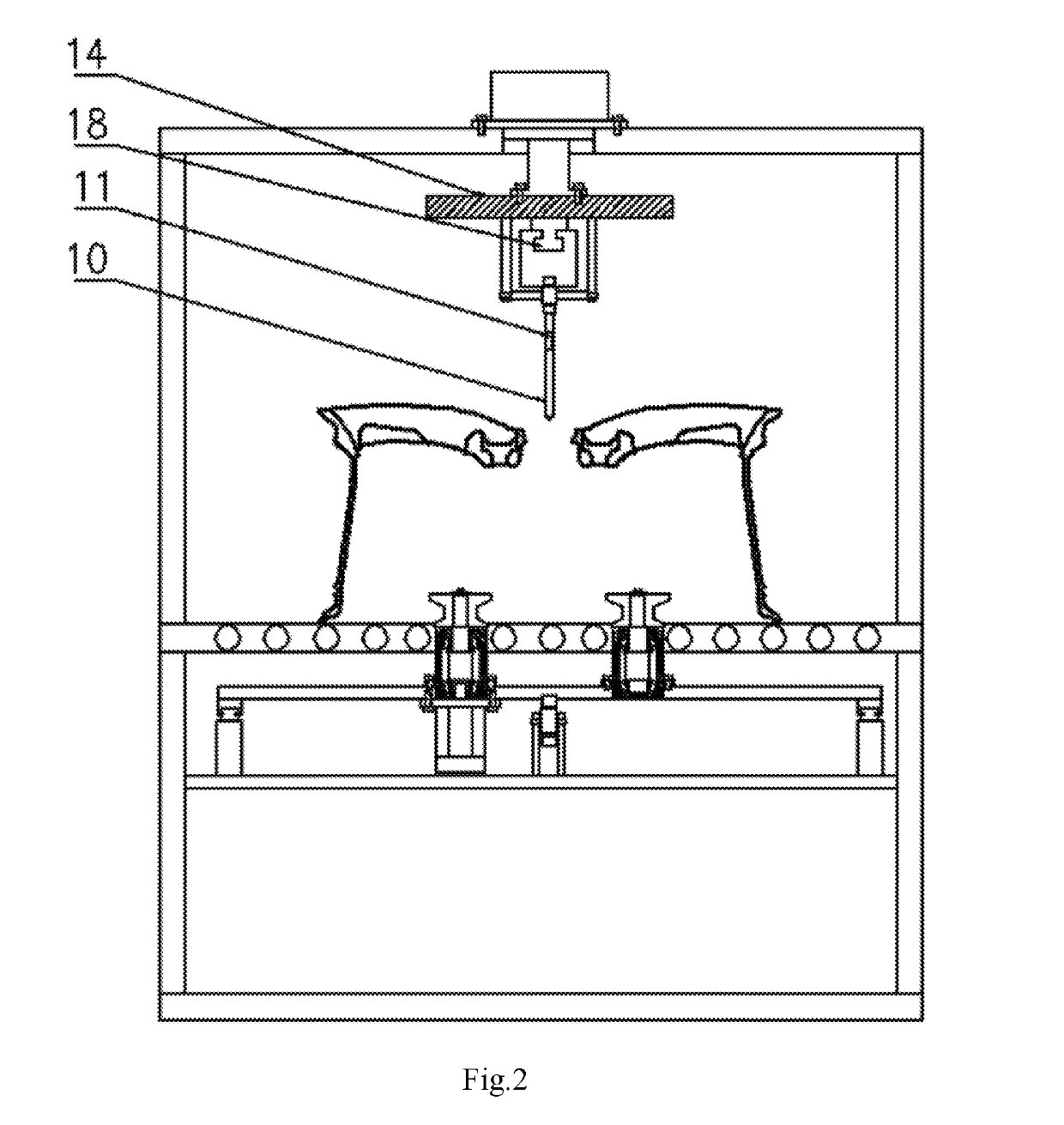 Device for removing burrs from riser of aluminum alloy wheel