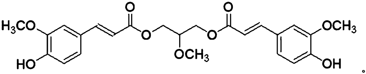 1,3-O-diferuloyl-2-methoxypropanediol as well as preparation method and application thereof
