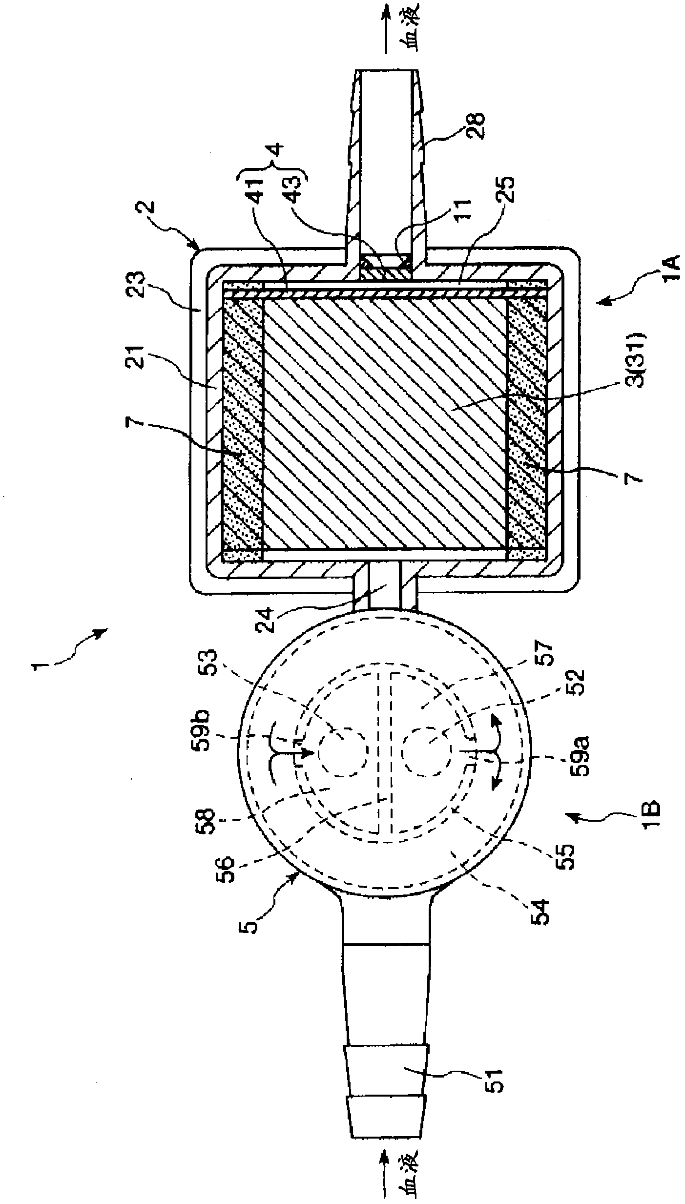 Artificial lung and extracorporeal circulation device