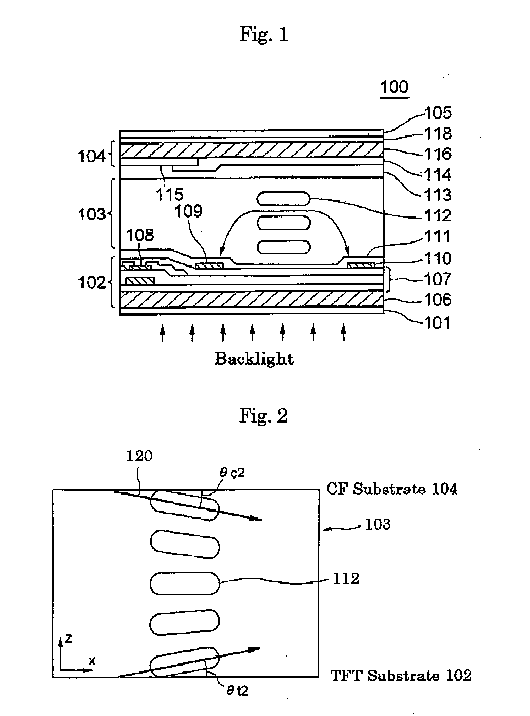 LCD device reducing asymmetry in the leakage light