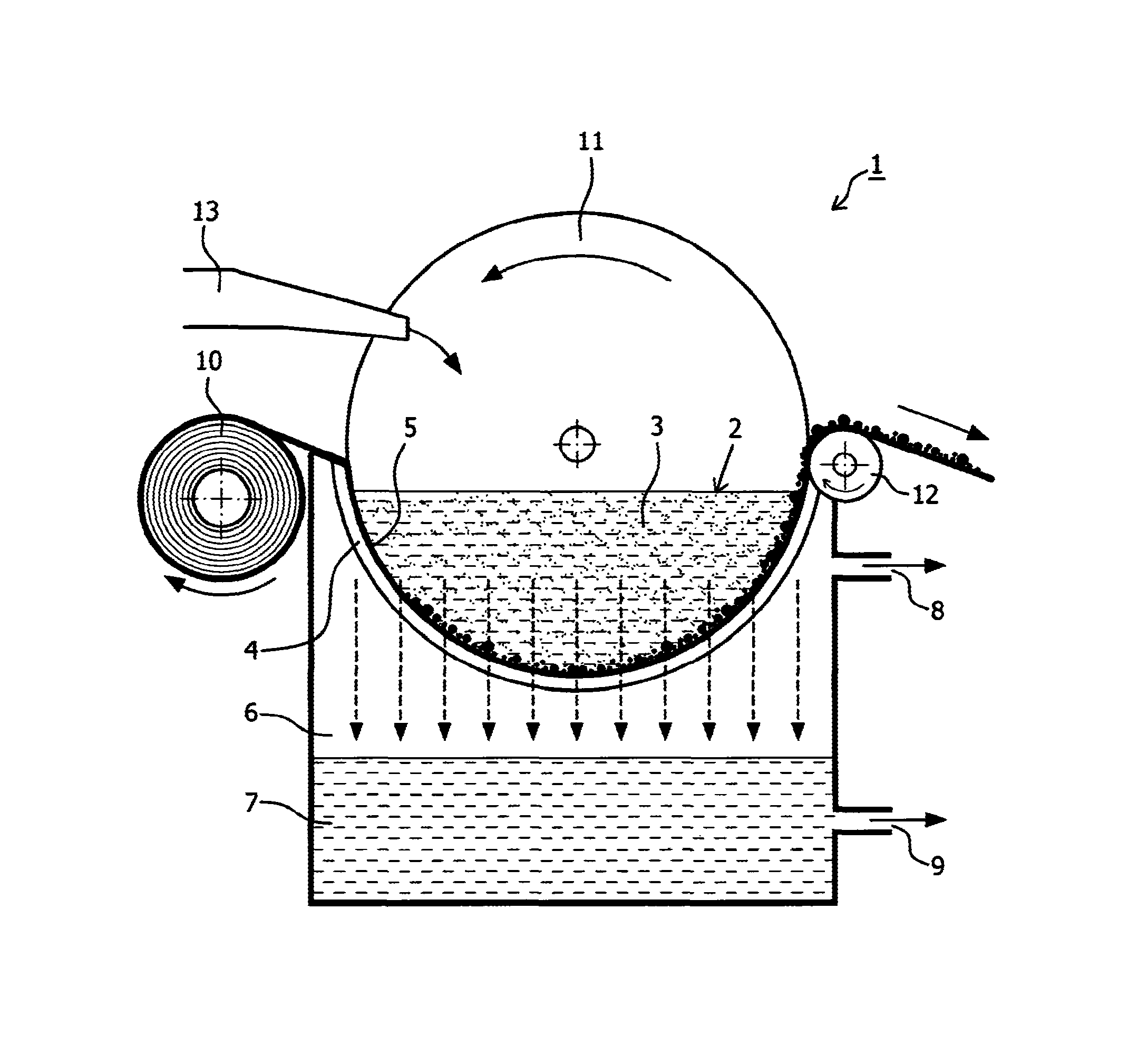 Filter device for separating a mixture of solid substance and a liquid