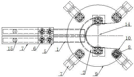 Quenching inductor for threaded surface of shaft disc type parts