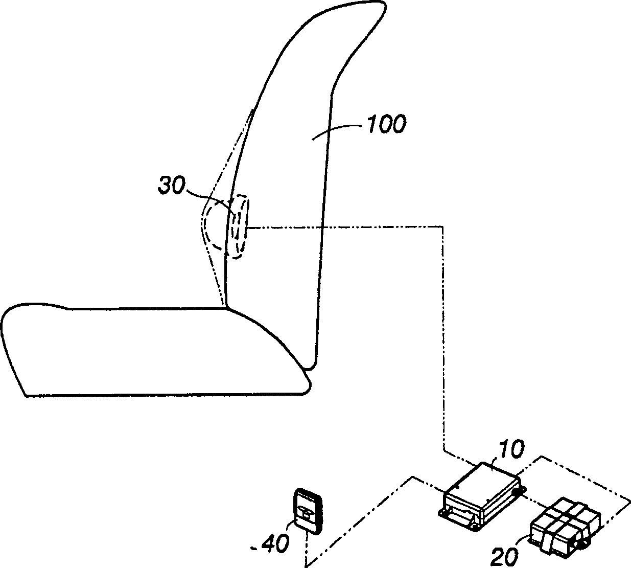 Air bag type support system of seat