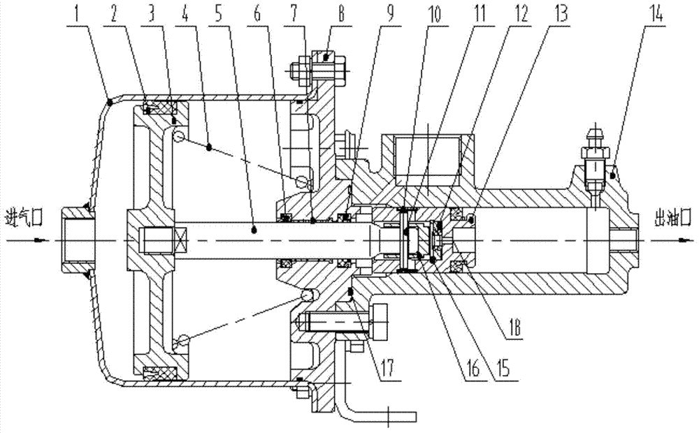 Air pump of engineering machinery braking system