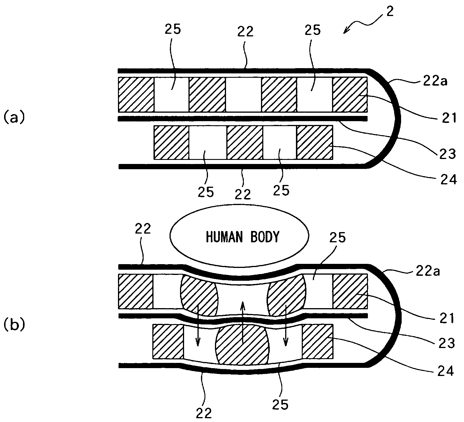 Capacitance-type pressure sensor and heart beat / respiration measuring device using the same