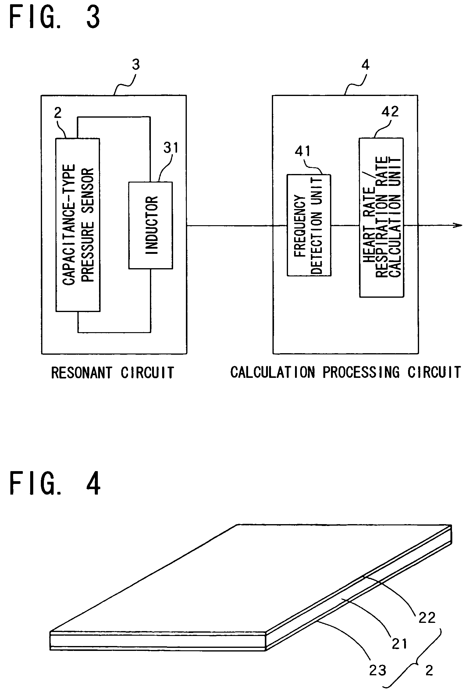 Capacitance-type pressure sensor and heart beat / respiration measuring device using the same