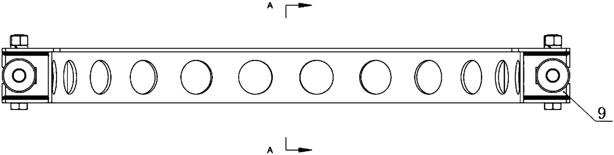 A positioning device for a manhole cover plate of a voltage stabilizer of a nuclear power unit