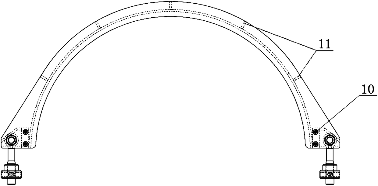 A positioning device for a manhole cover plate of a voltage stabilizer of a nuclear power unit