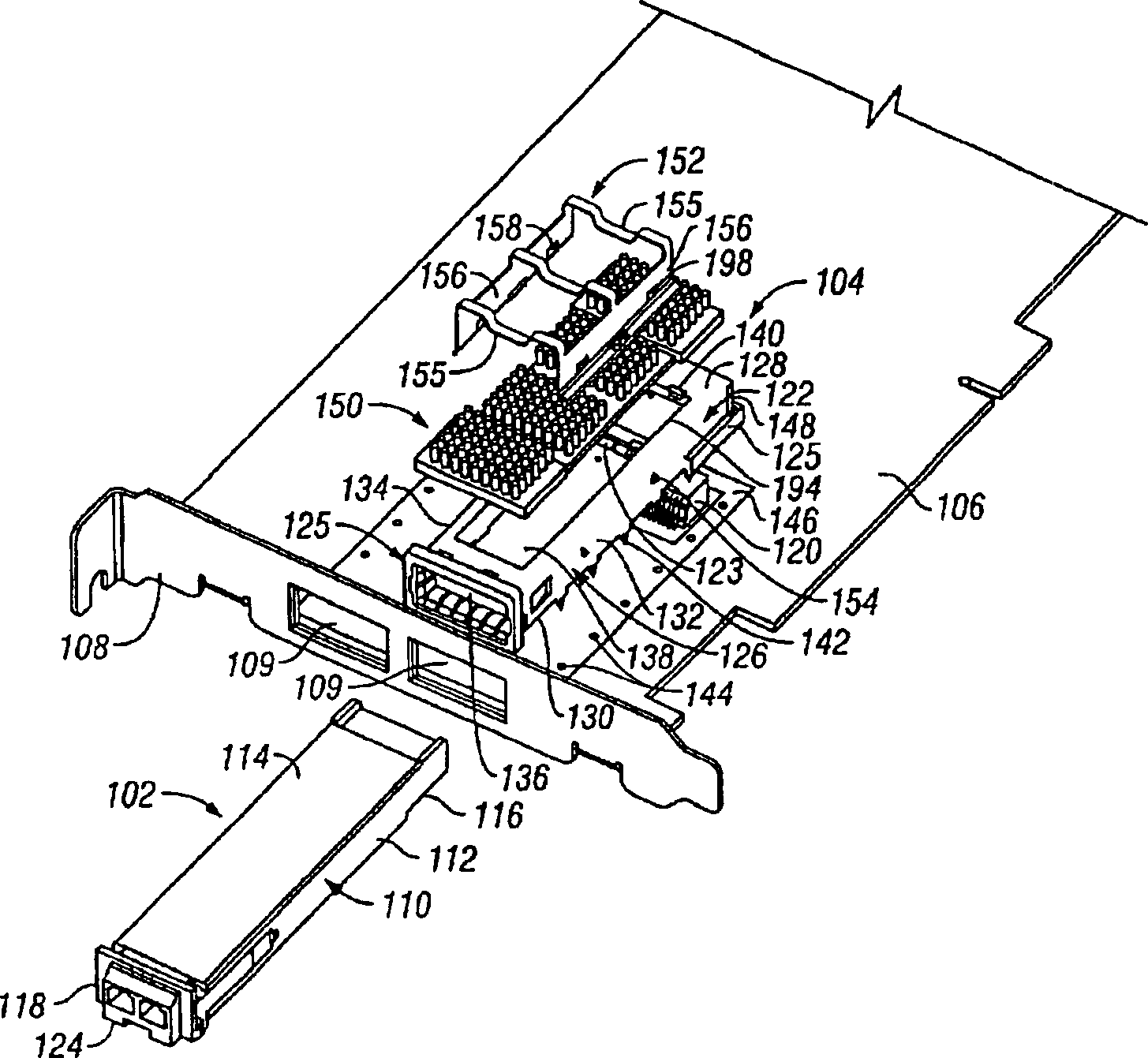 Pluggable electronic module and receptacle with heat sink