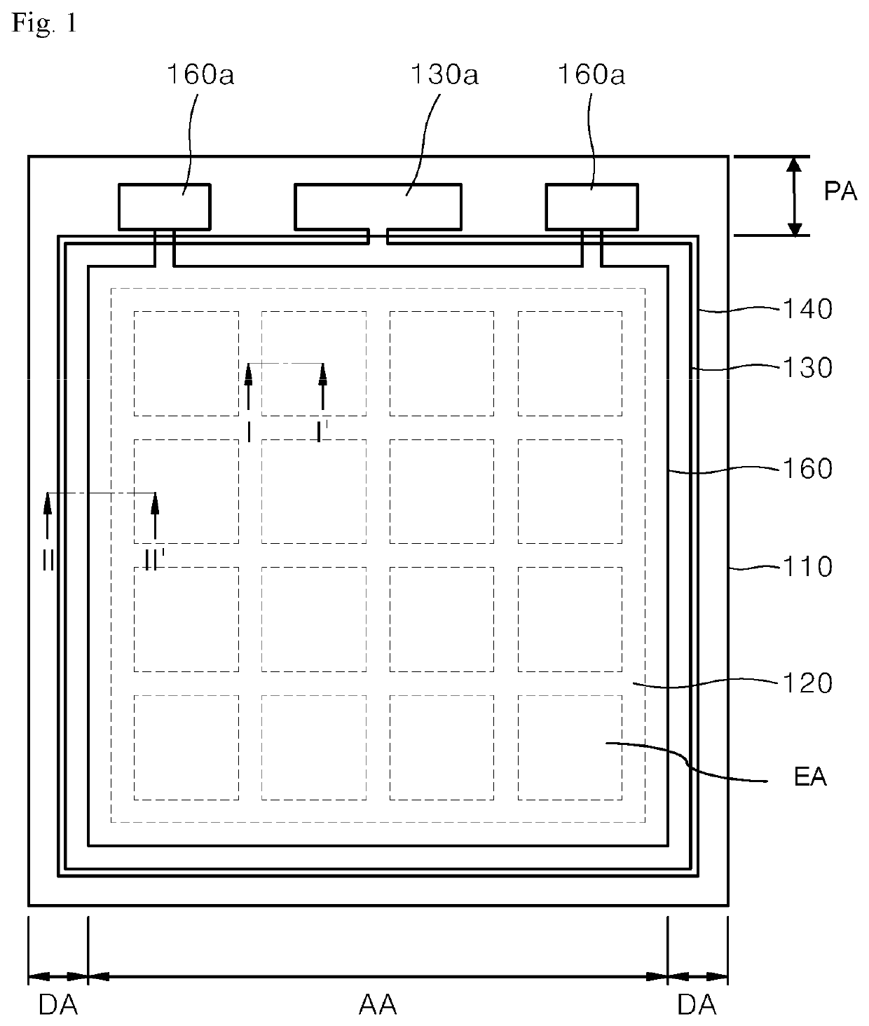 OLED panel for lighting device with moisture intrusion delay effect
