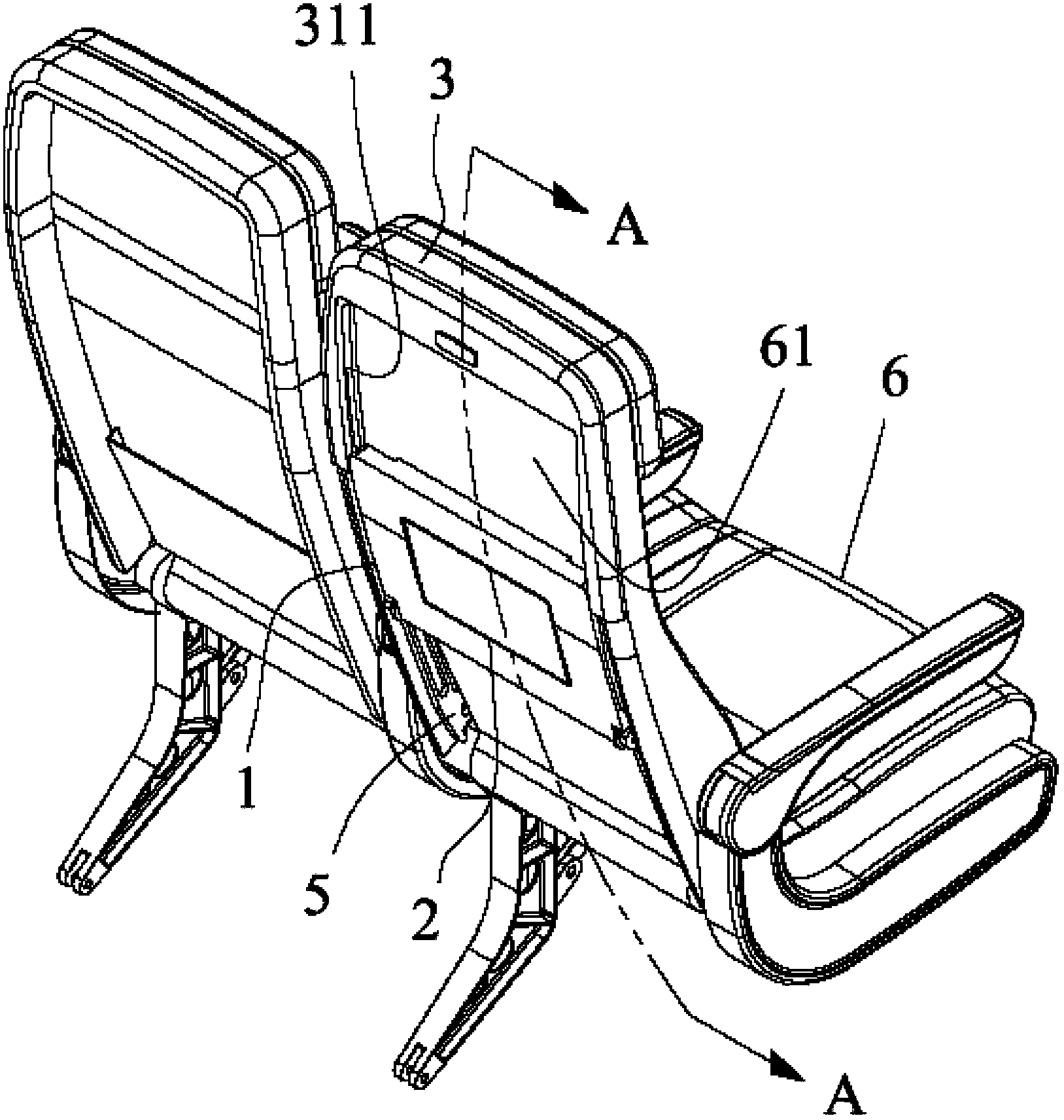 Dining table device with chair back
