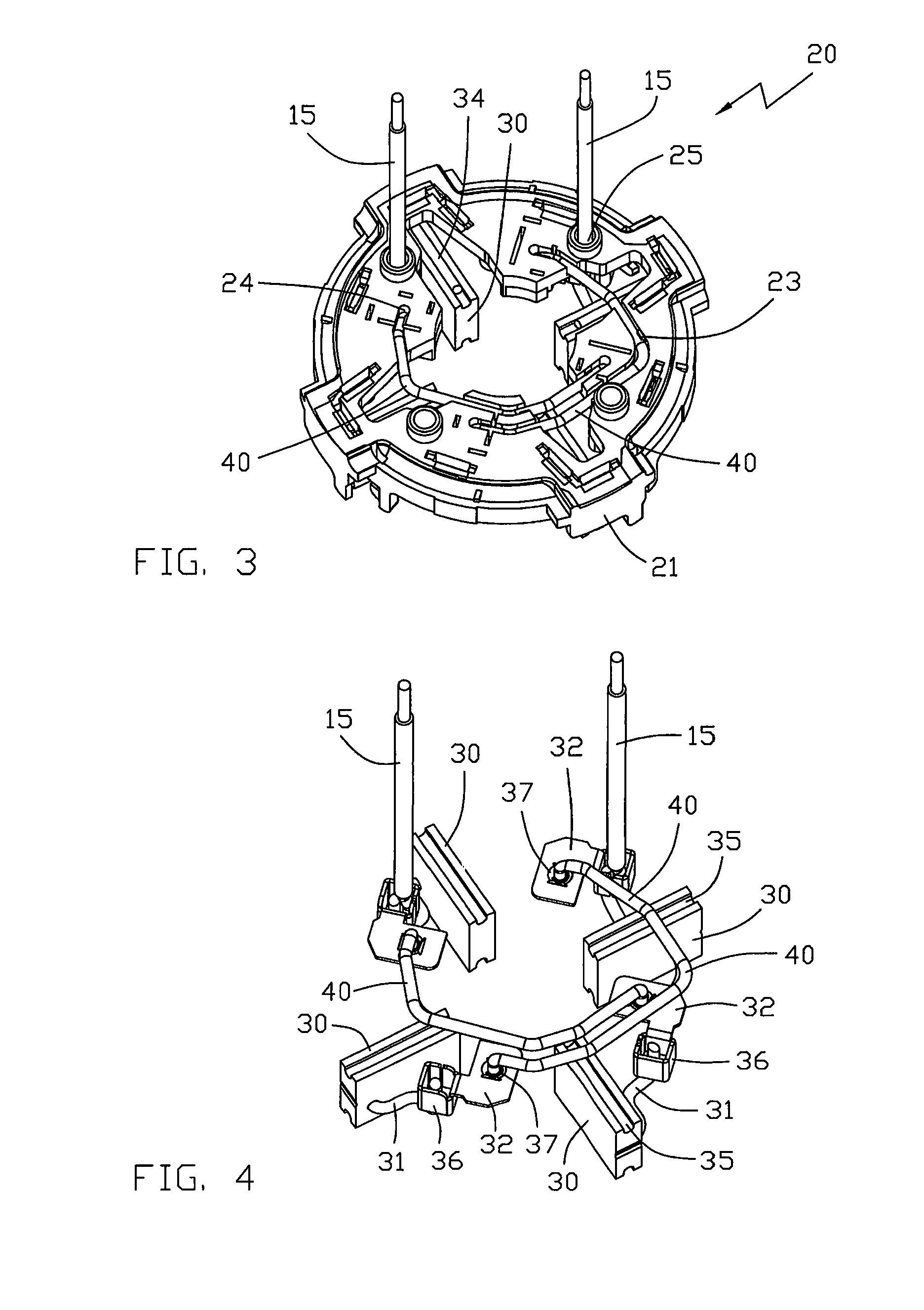 Brush gear of a motor