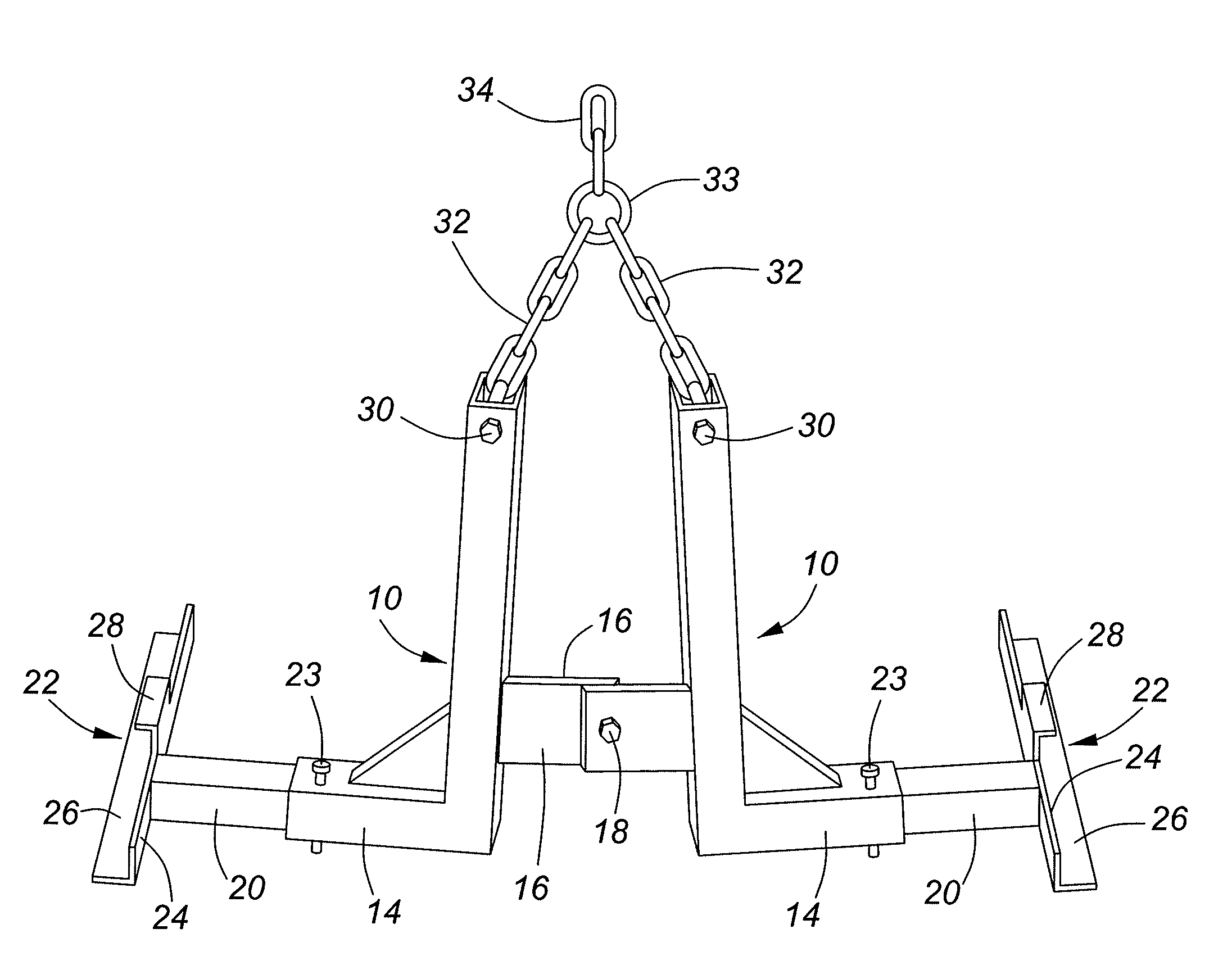 Lifting apparatus for lifting hollow frames such as manhole or catchment basin frames