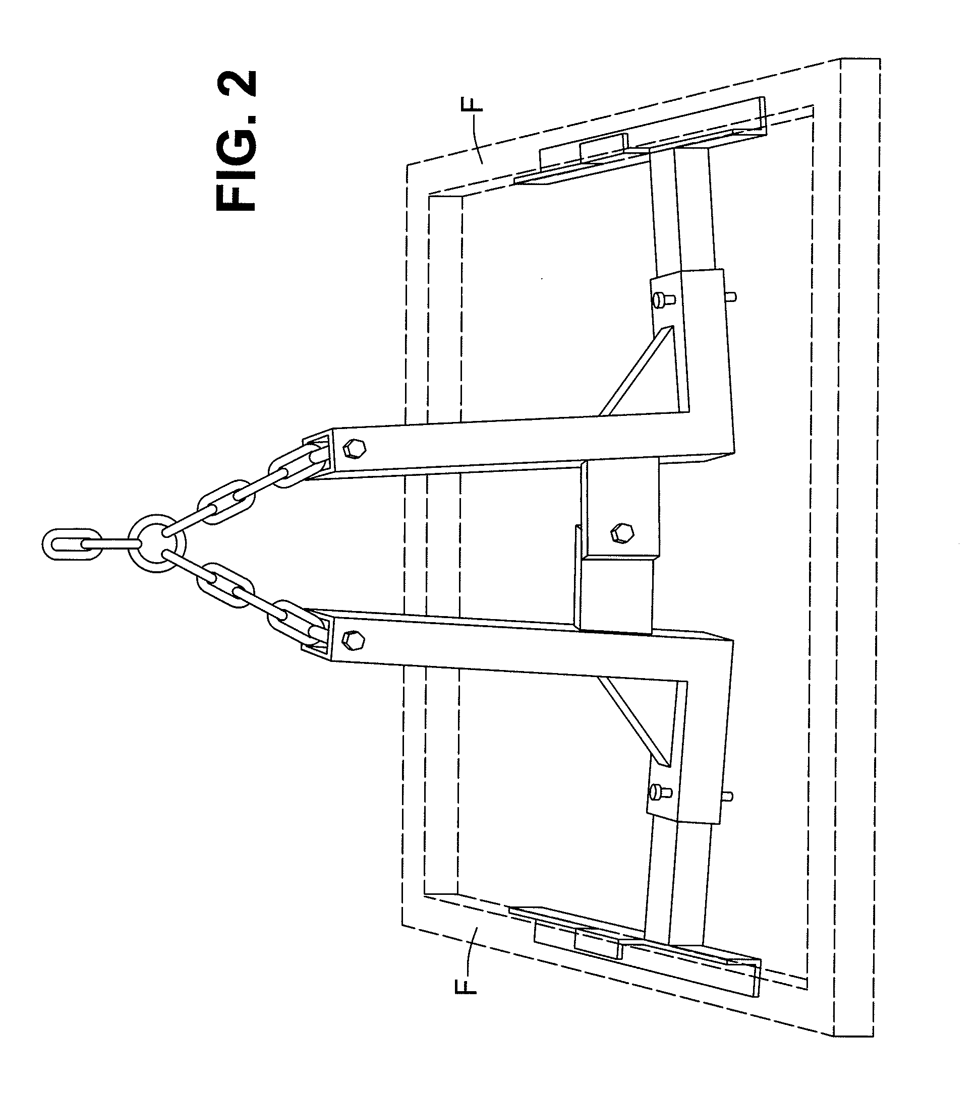 Lifting apparatus for lifting hollow frames such as manhole or catchment basin frames