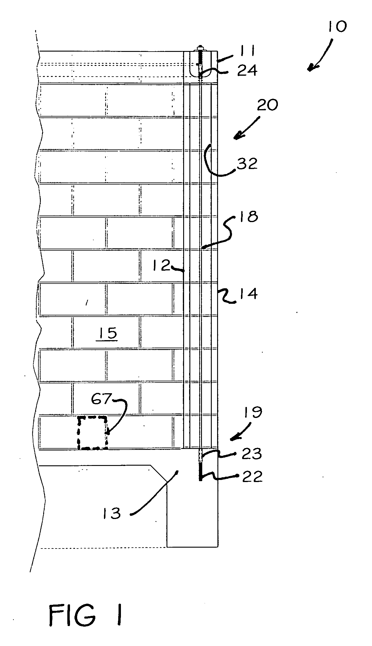 Masonry wall tension device and method for installing same