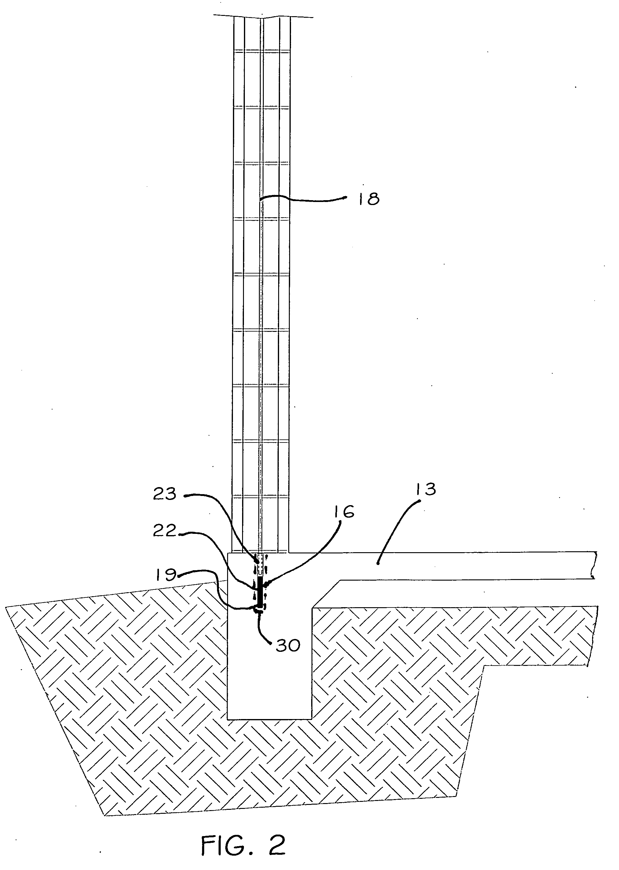 Masonry wall tension device and method for installing same