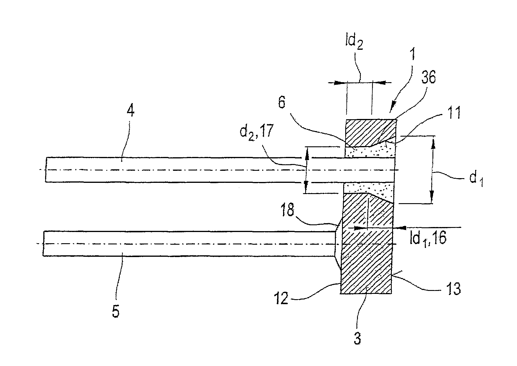 Metal-sealing material-feedthrough and utilization of the metal-sealing material feedthrough with an airbag, a belt tensioning device, and an ignition device
