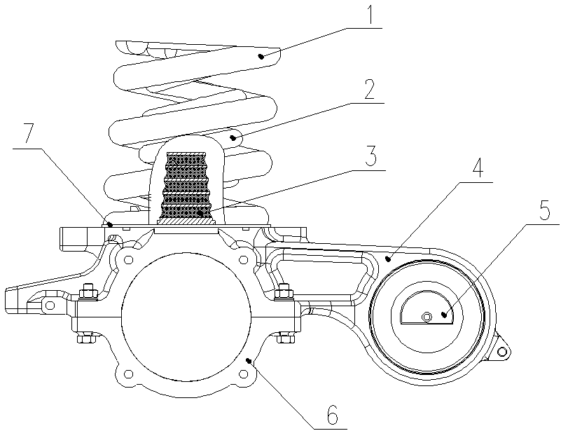 Single-stage suspension device for bogie of high-speed rail wagon