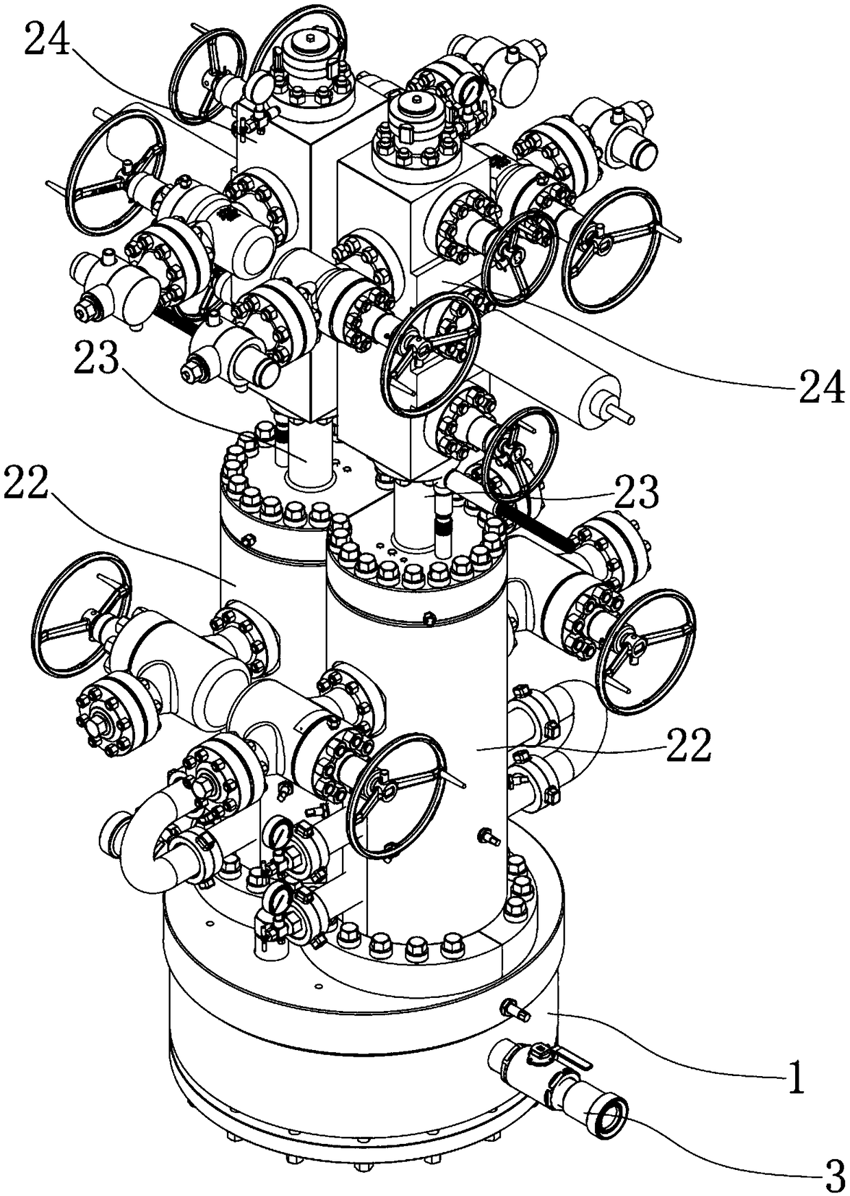 36-inch single-barrel double-wellhead oil extraction device