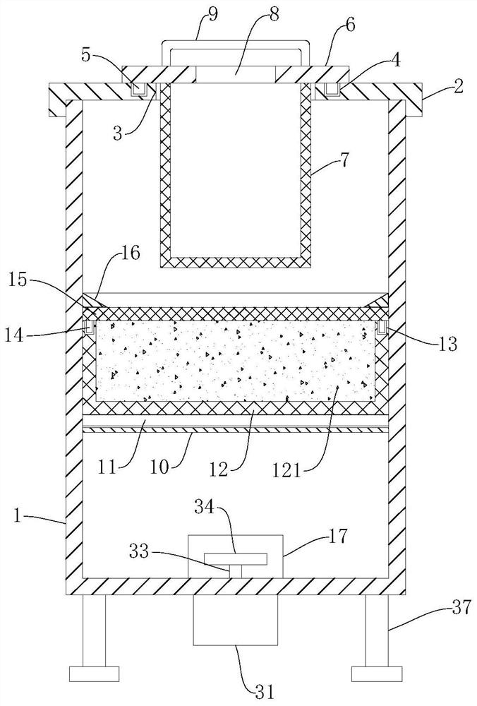 Deoiling and filtering device for petroleum wastewater