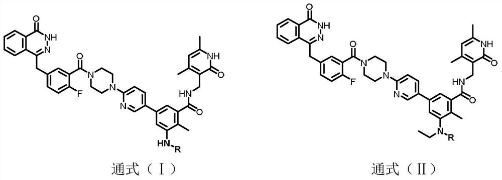 Double-target PARP/EZH2 inhibitor as well as preparation method and application thereof