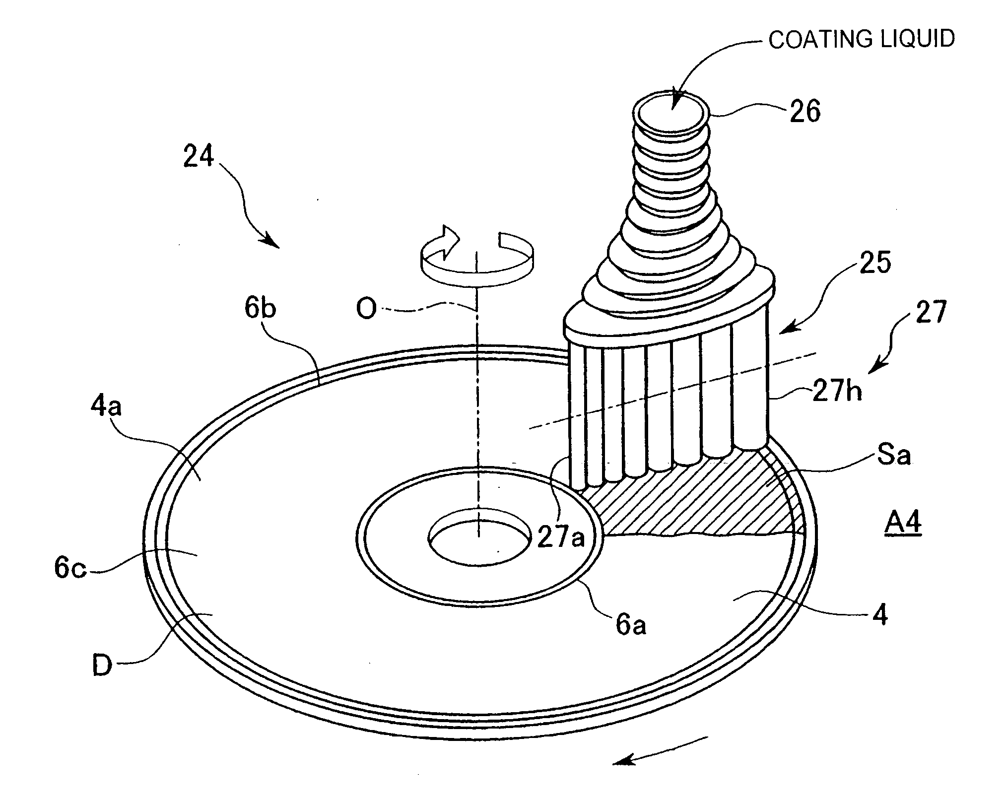 Ink jet-use receptive layer forming method and device, and disk formed with ink jet-use receptive layer