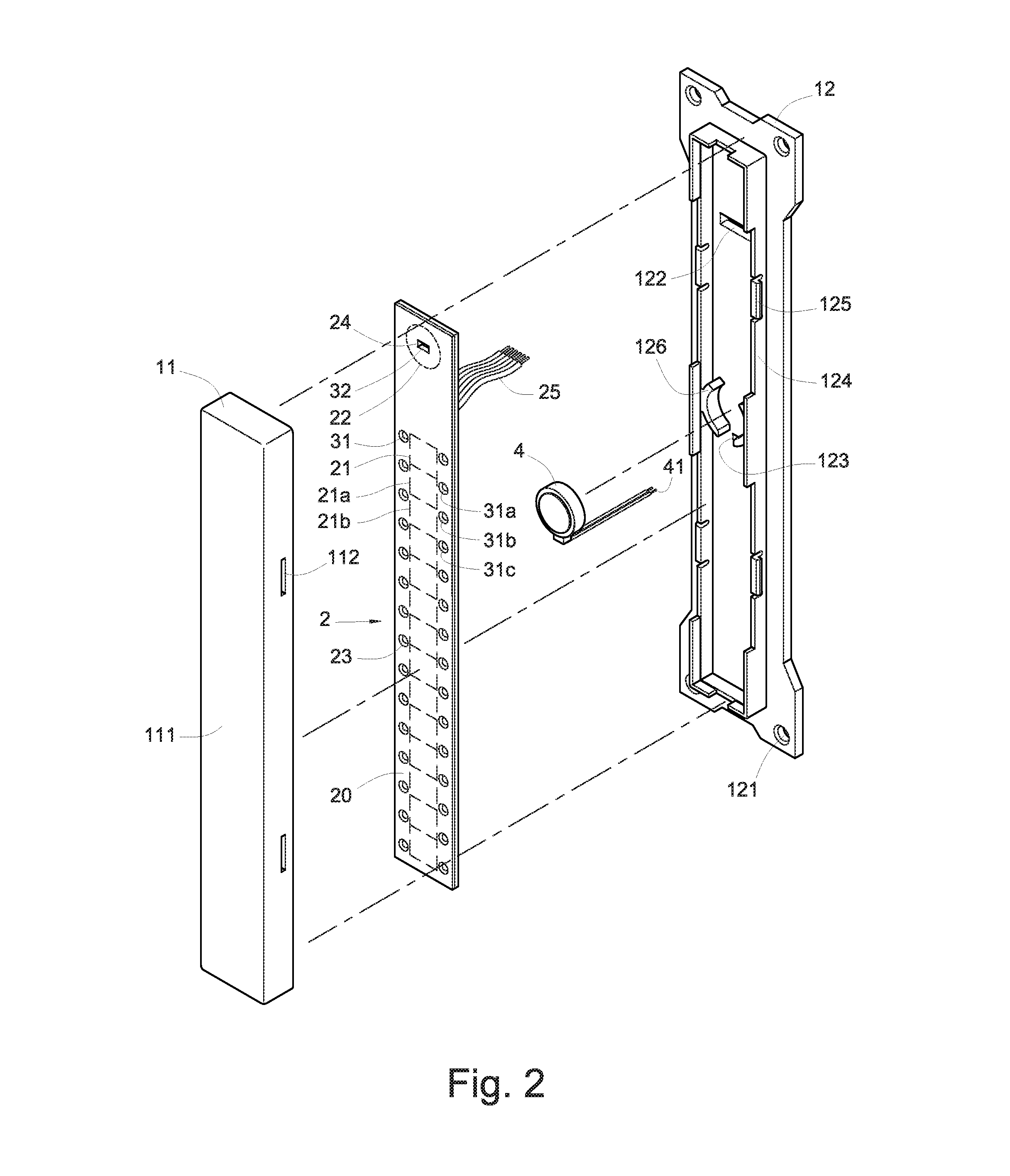 Photoelectric touch-sensitive linear adjustment switch for an electric appliance