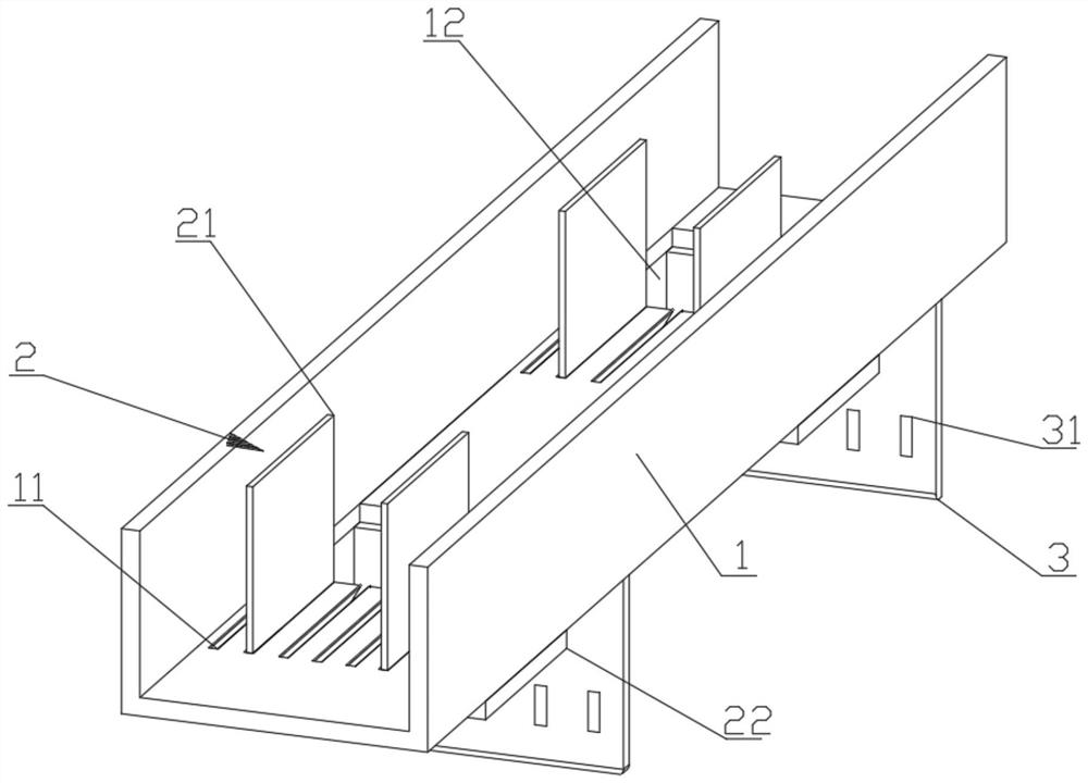 Cable bridge with size-adjustable isolation grooves