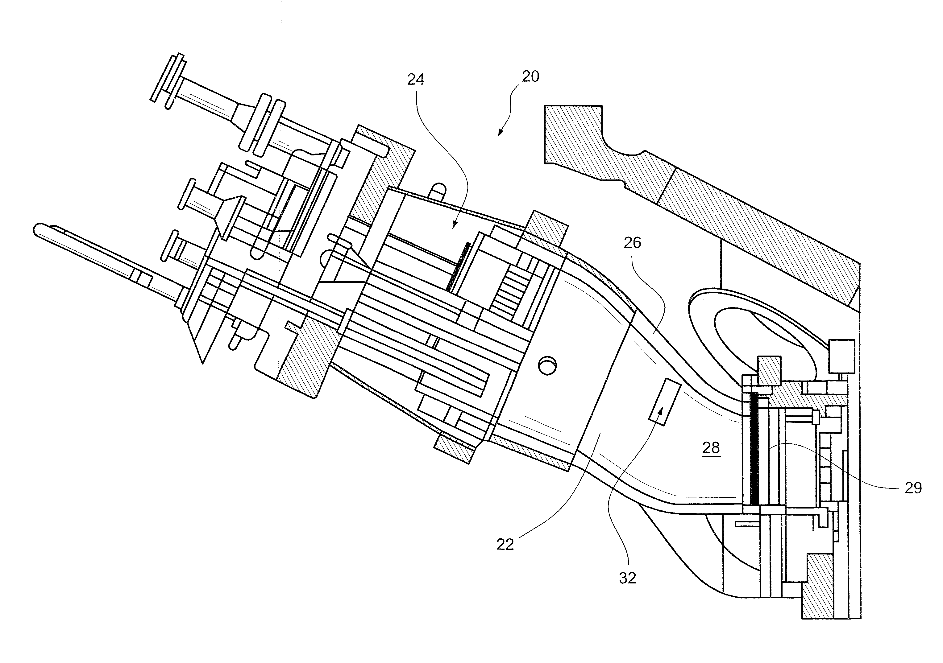 Integrated Combustor and Stage 1 Nozzle in a Gas Turbine and Method