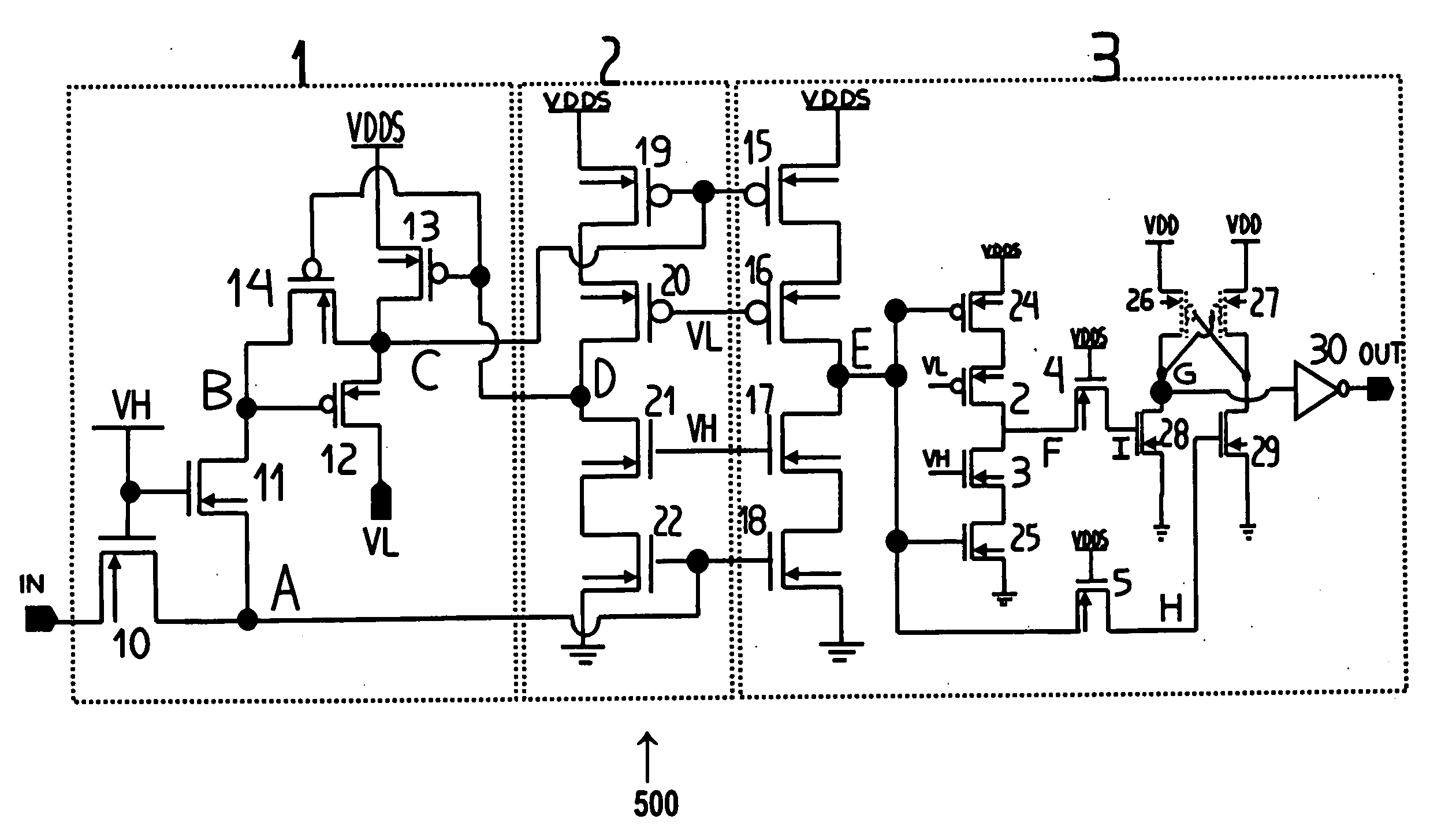 High-voltage tolerant input buffer circuit
