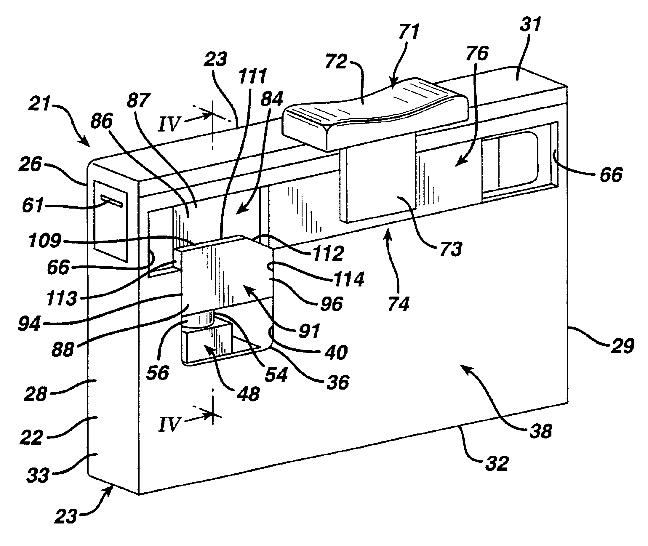 Test device with means for storing and dispensing diagnostic strips