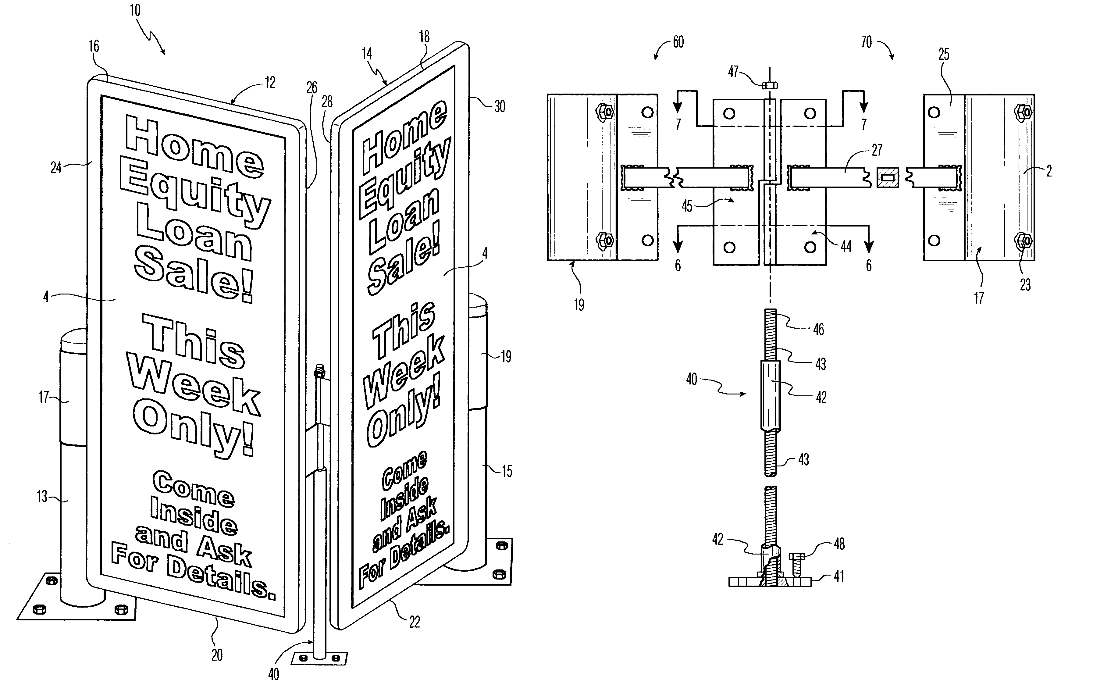 Sign assembly with mounting assembly