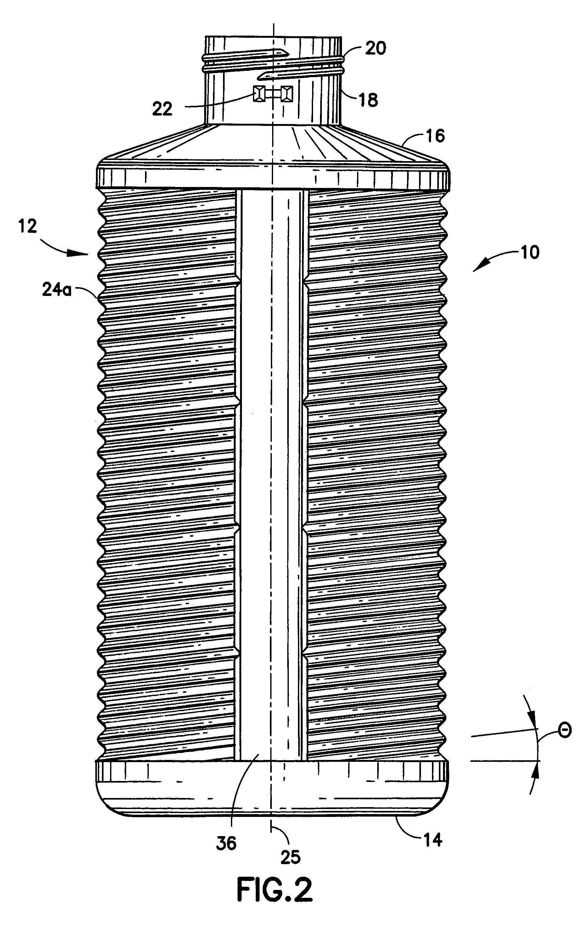 Spiral pleated roller bottle