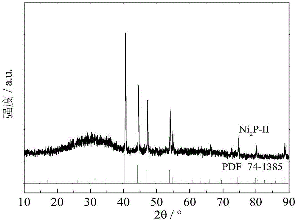 Nickel phosphide catalyst containing sulphur and application of nickel phosphide catalyst