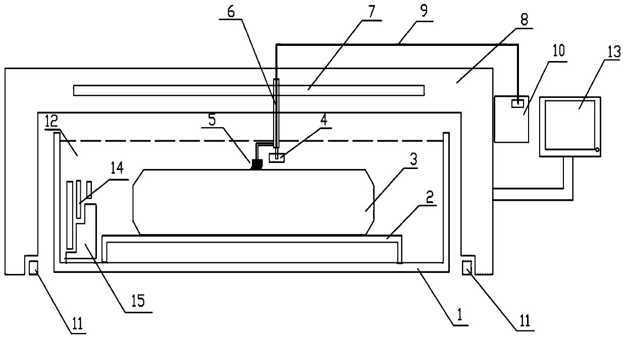 Water immersion type ultrasonic detecting system for aluminum alloy flat casting ingots and using method thereof