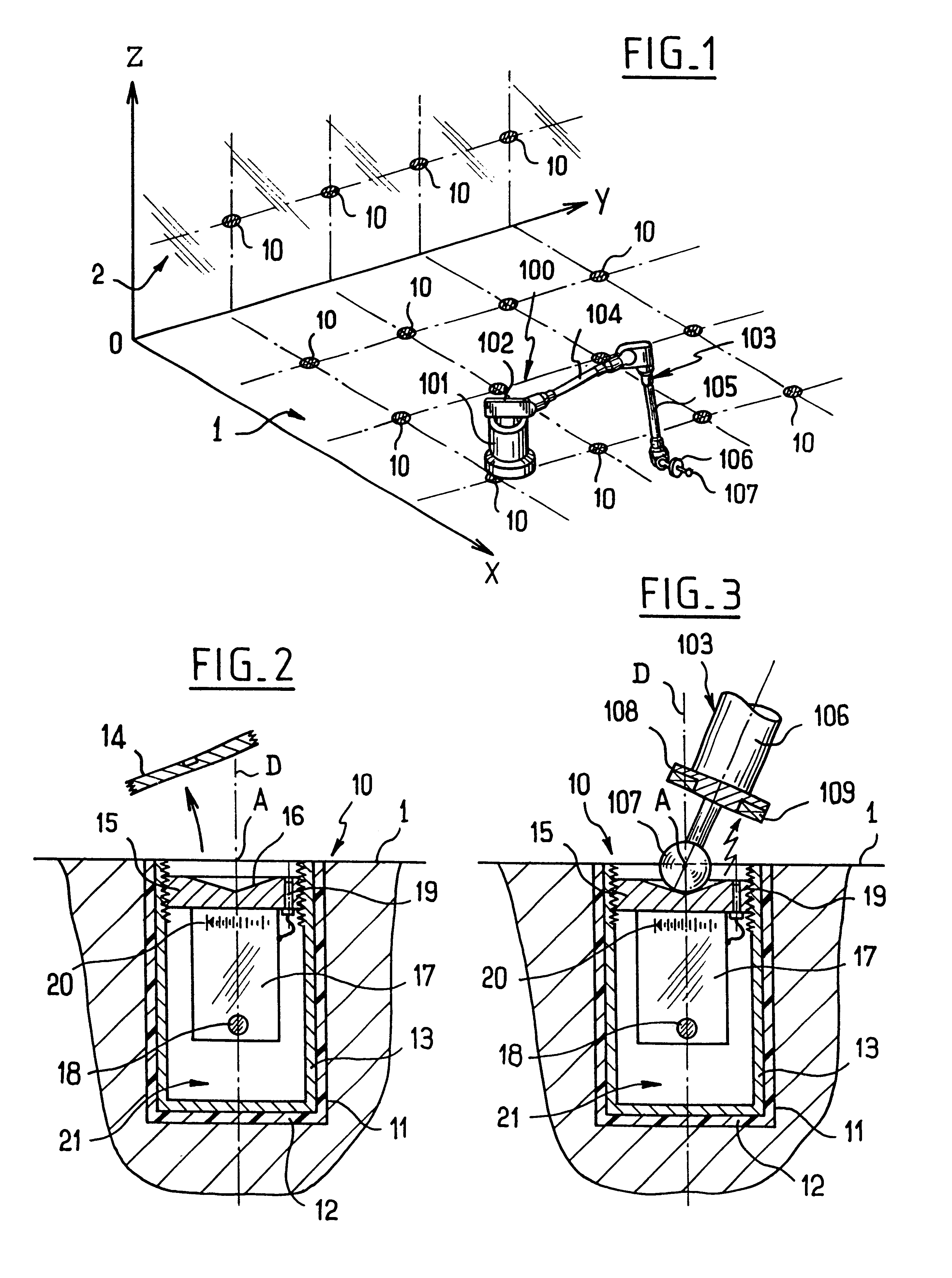 System for identifying the position of a three-dimensional machine in a fixed frame of reference