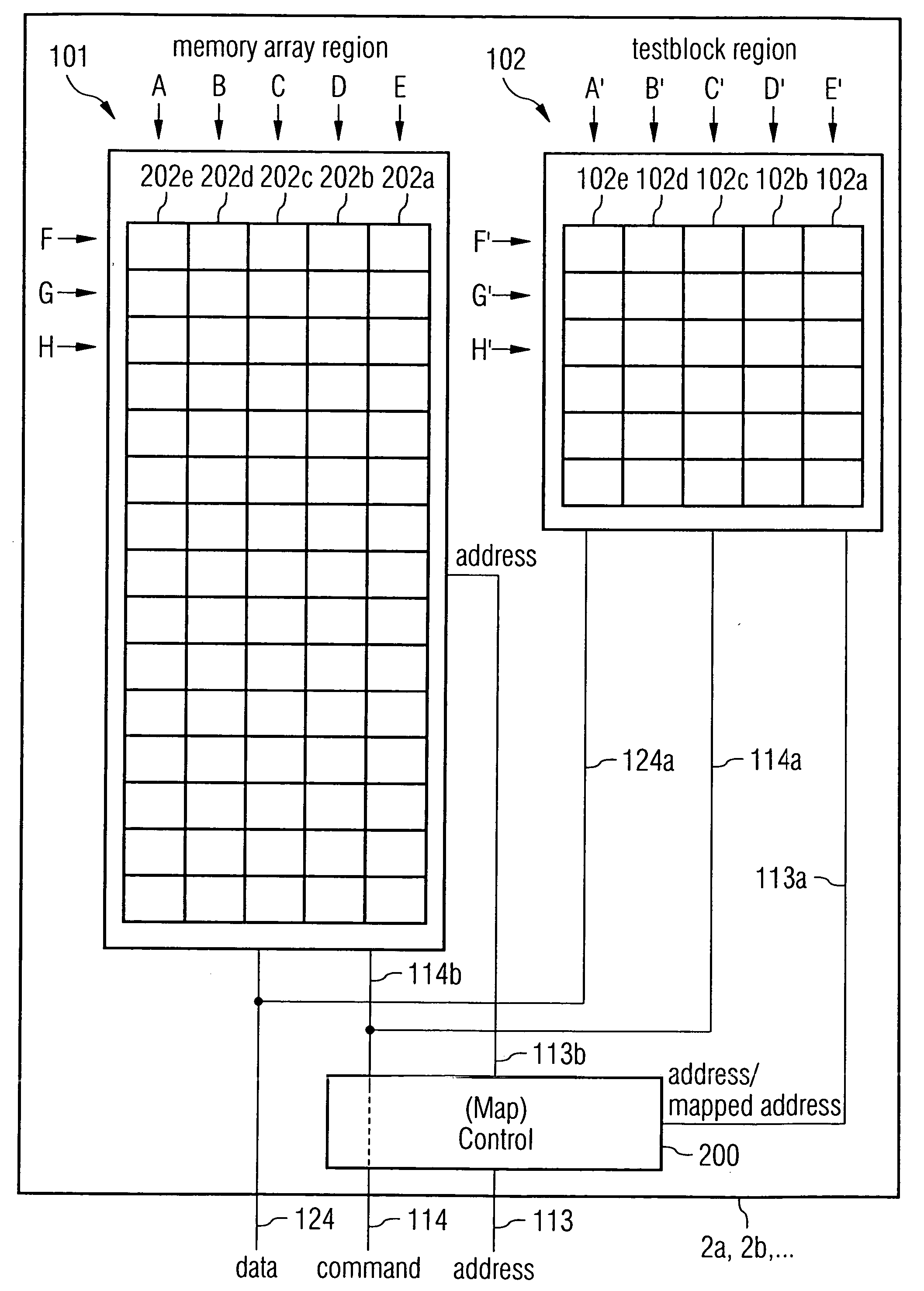 Semi-conductor component, as well as a process for the in-or output of test data
