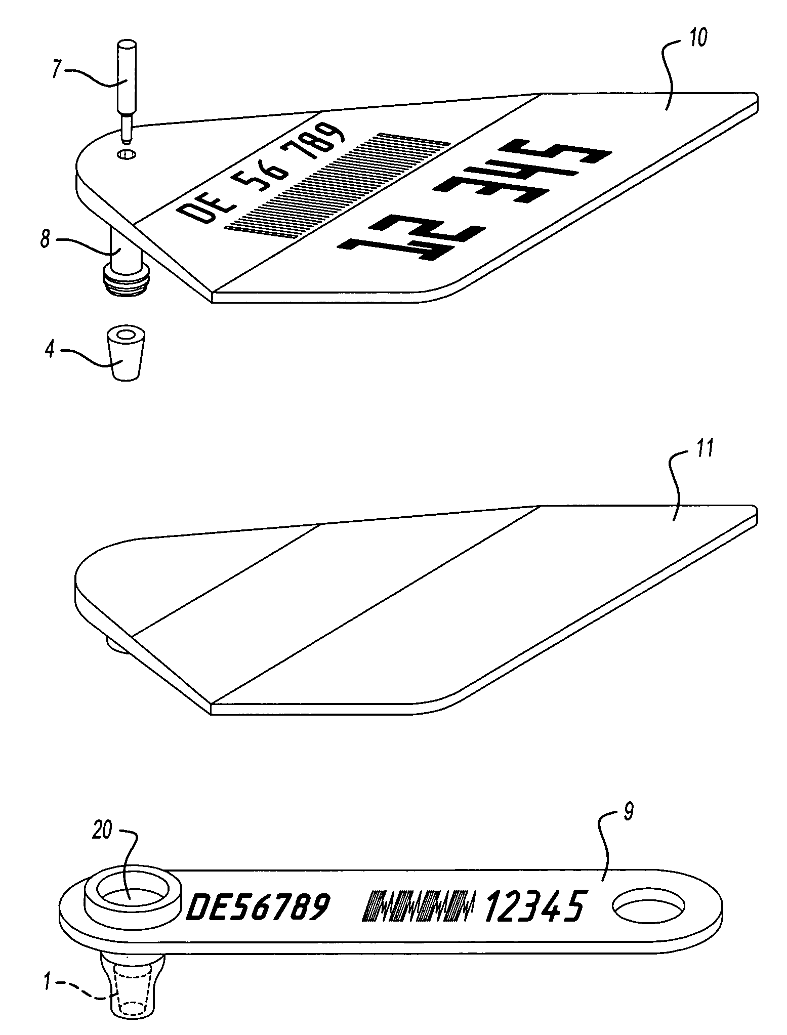Modified ear tags and method for removing tissue