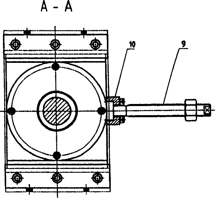 Feed shaft bearing block structure of flat pressing continuous press