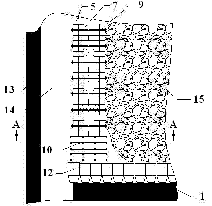 Construction method of walling and filling combined gob-side entry retaining wall body